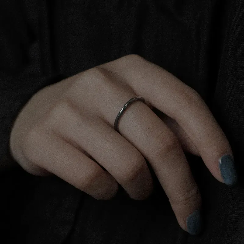 M.Wong 925 Sterling Silver Glimmer Ring Unisex-5