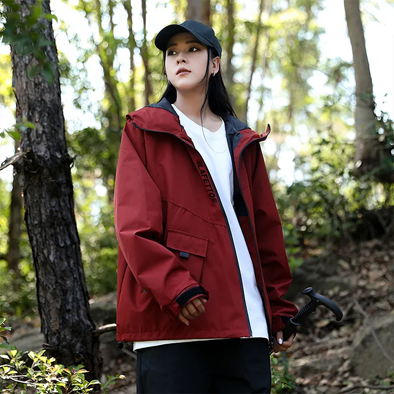Lafetto Wear Resistant Water Resistant Windproof Windbreaker Jacket Unisex-6