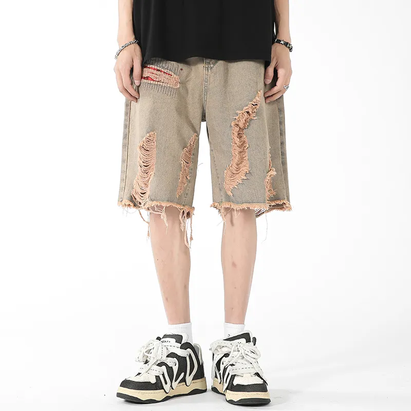 Lafetto Denim Shorts Unisex Yellow Mud-2