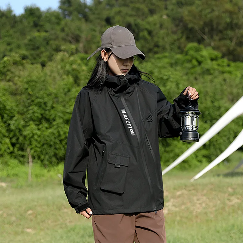 Lafetto Wear Resistant Water Resistant Windproof Windbreaker Jacket Unisex-3