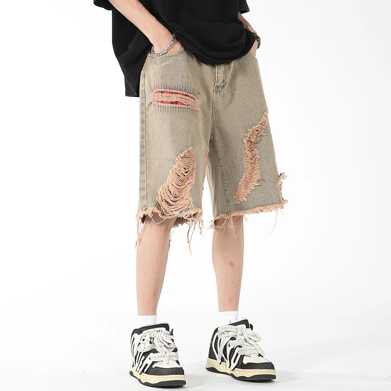 Lafetto Denim Shorts Unisex Yellow Mud-3
