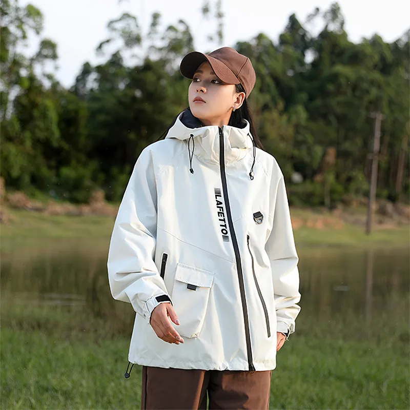 Lafetto Wear Resistant Water Resistant Windproof Windbreaker Jacket Unisex-11