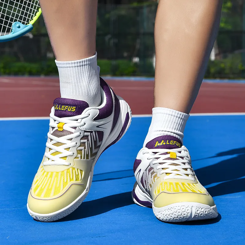LEFUS Cushioned Slip-Resistant Abrasion-Resistant Breathable Low-Top Badminton Shoes Unisex-10