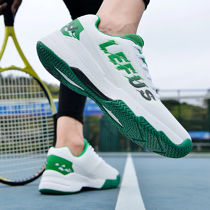 LEFUS Cushioning Wear Resistant Low Top Tennis Shoes Unisex Green-8