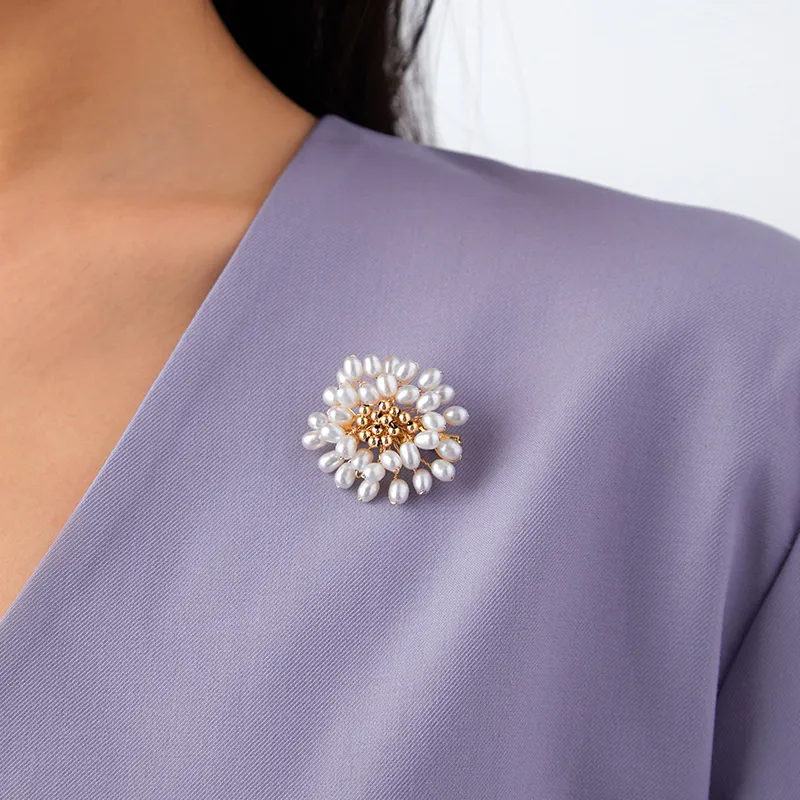 COCOKIM Freshwater Pearl Brooches Unisex-2