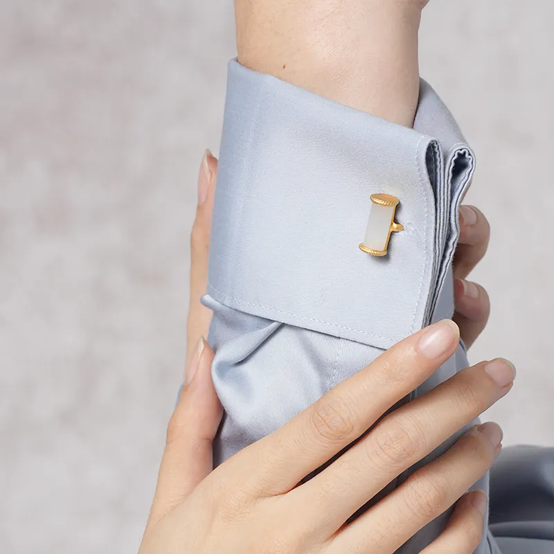 Emergence Hetian Jade Cufflinks Unisex White Jade-2