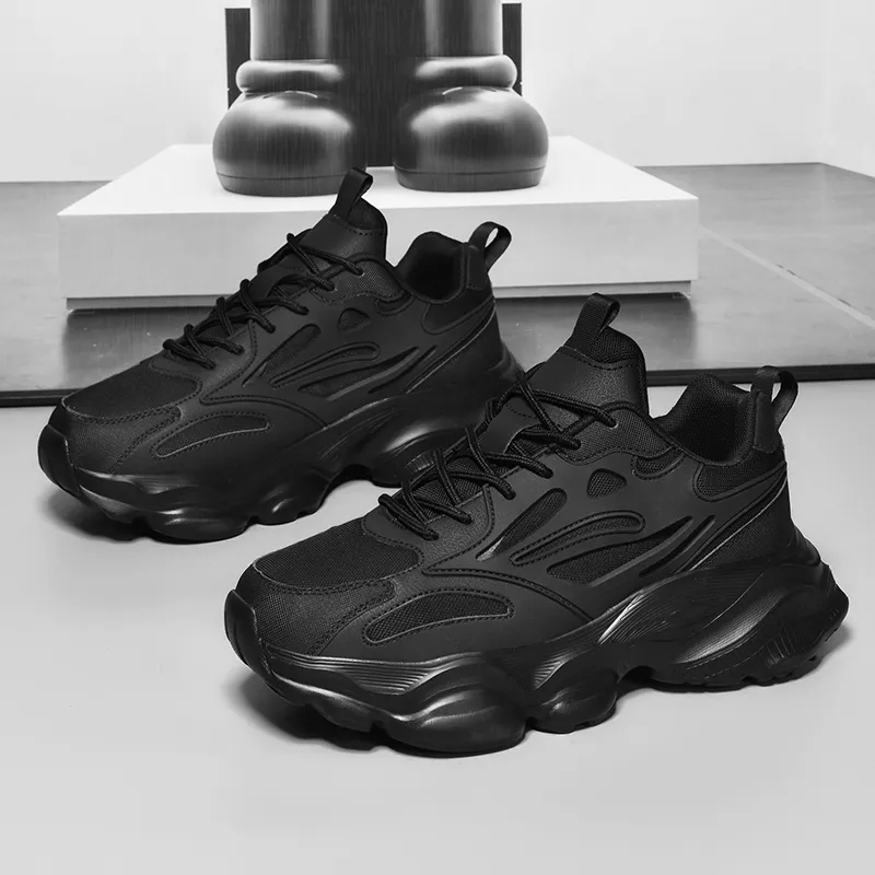 Kung Fu Partners Anti Slip Wear Resistant Low Top Chunky Sneakers Men's-2