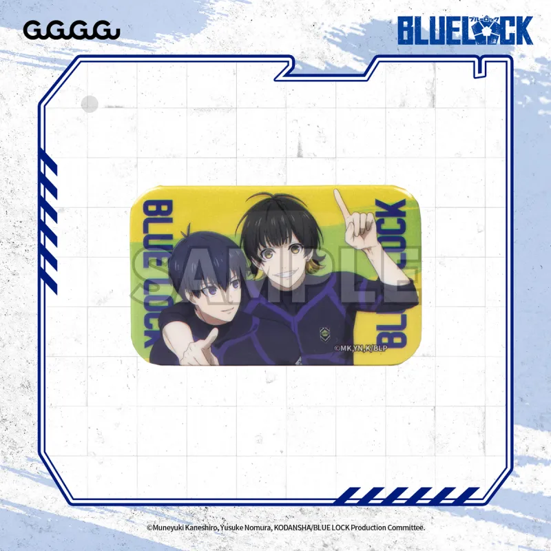 GuGuGuGu Blue Lock Blue Restricted Area Square Tinplate Badge Badges-7