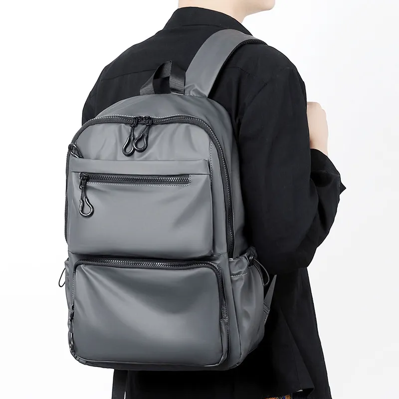 LECAGE Oxford Backpack Unisex Black/Gray-9