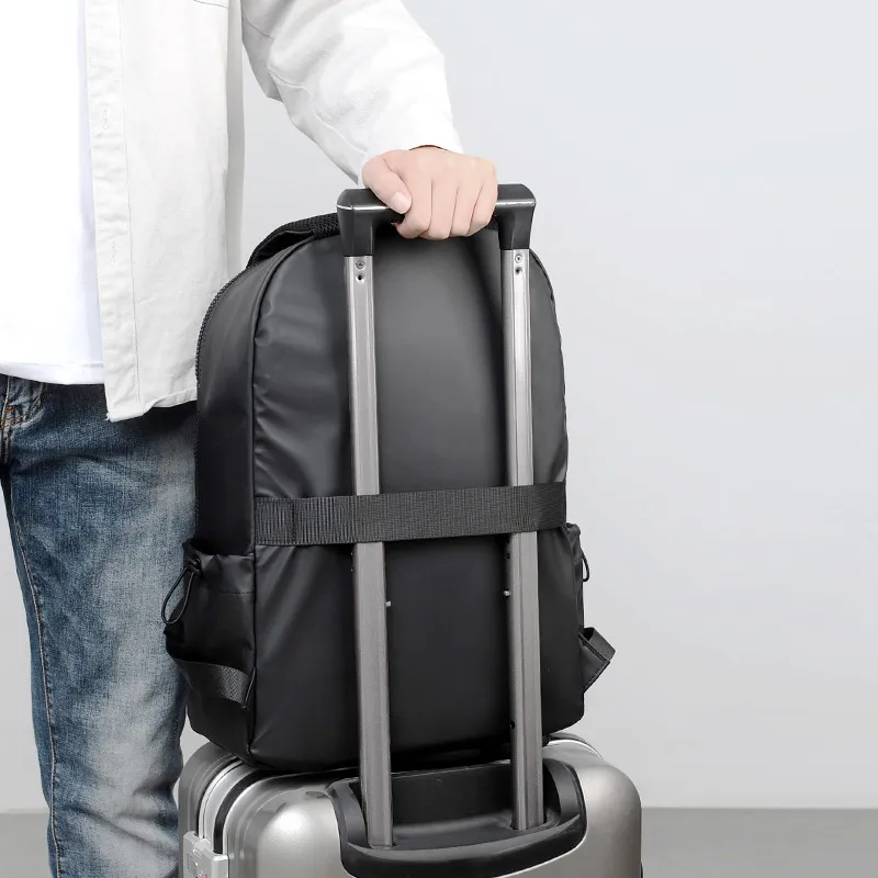 LECAGE Oxford Backpack Unisex Black/Gray-5