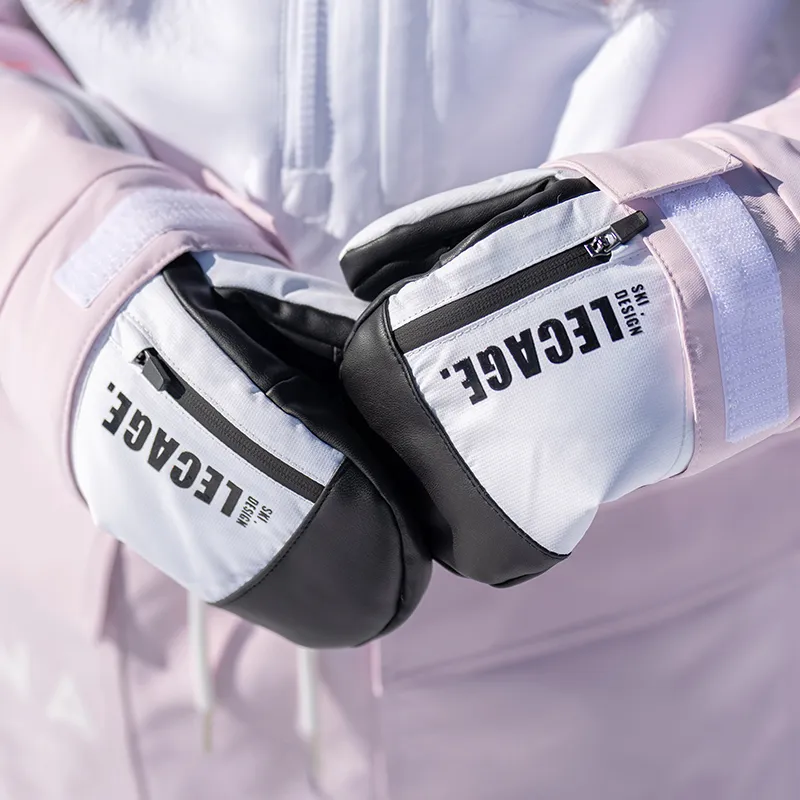 LECAGE Glove Single/Double Board Thickened Warm Water Resistant Fingerless Gloves Unisex-2