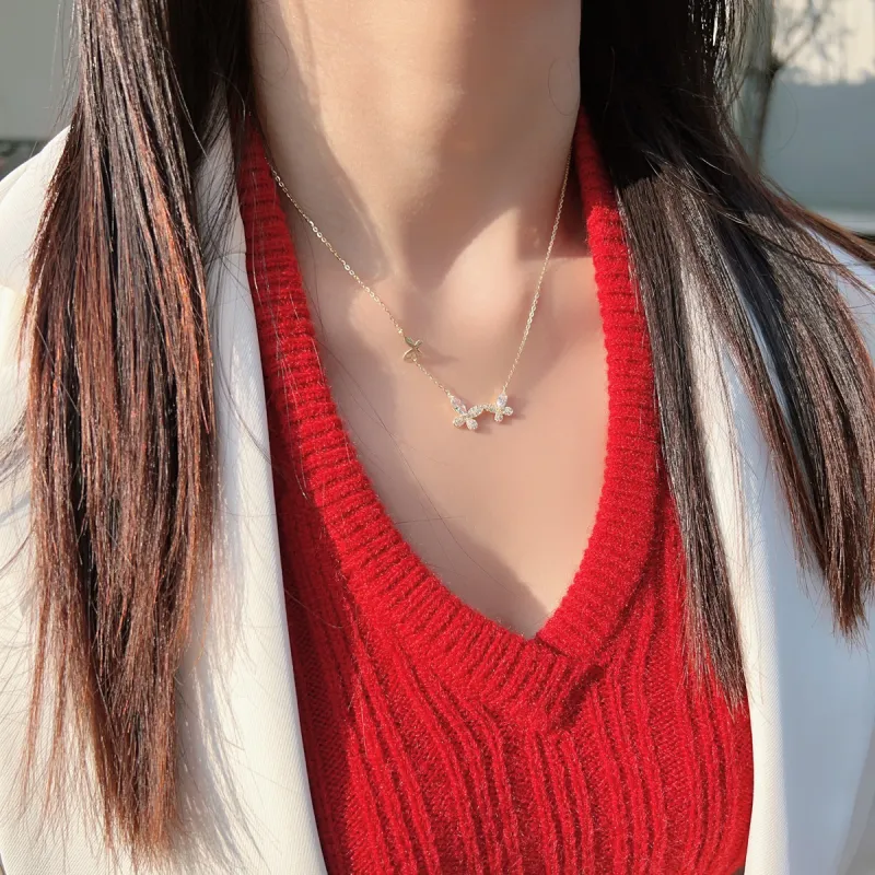 Colev Kie S925 Silver Necklaces Women's Gold-3