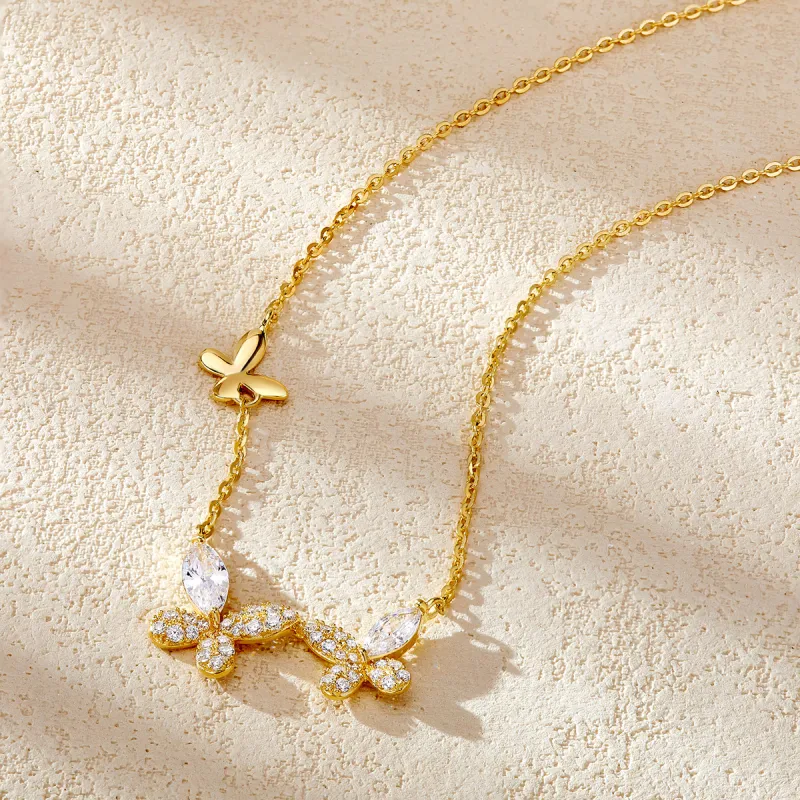 Colev Kie S925 Silver Necklaces Women's Gold-4