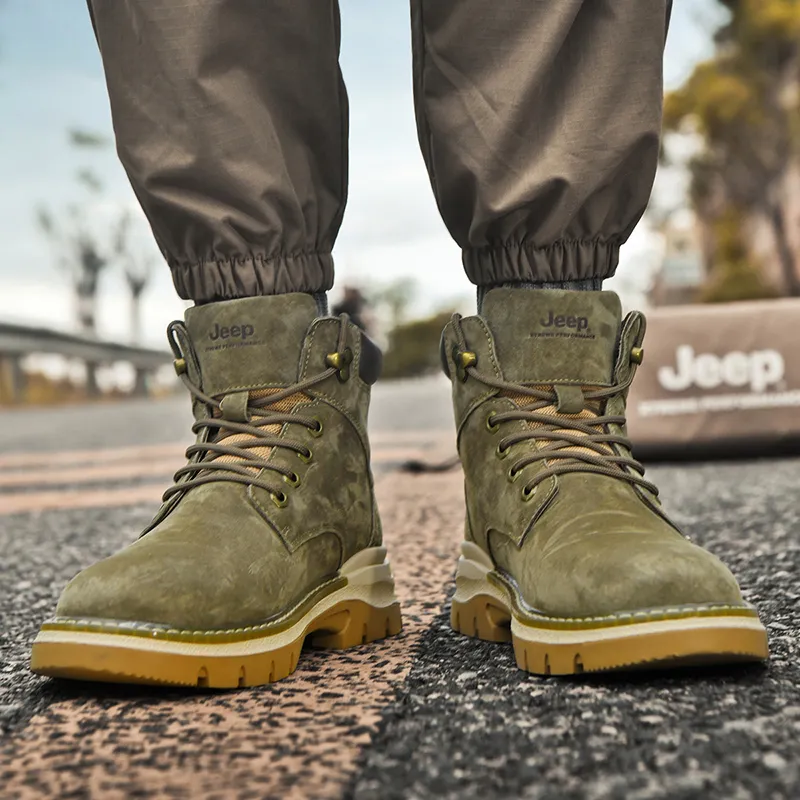 Jeep Crew Outdoor Boots Men's Khaki Green-6