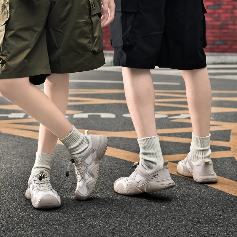 Jeep Cushioning Anti Slip Wear Resistant Breathable Lightweight Rebound Low Top Casual Shoes Unisex Sand-6