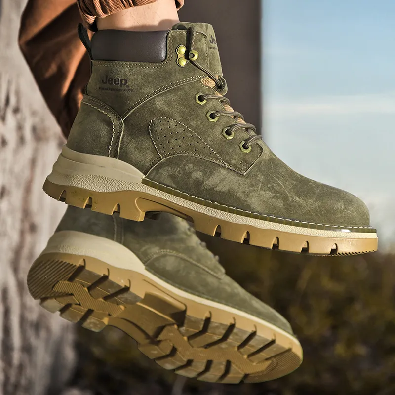 Jeep Crew Outdoor Boots Men's Khaki Green-7