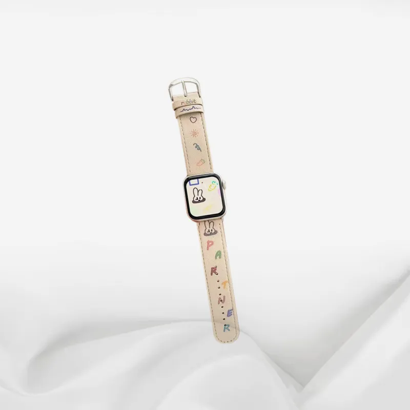 IOTS Apple Compatibility Watch Band 235mm Artificial Leather Material-4