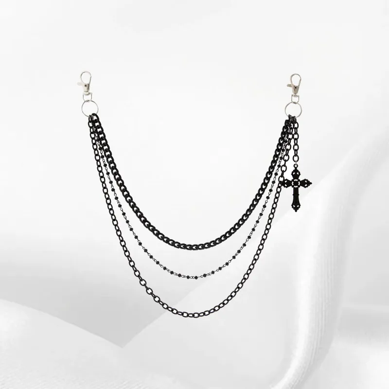 IOTS Gothic Hip Hop Trendy Versatile Pants Chains Unisex-2