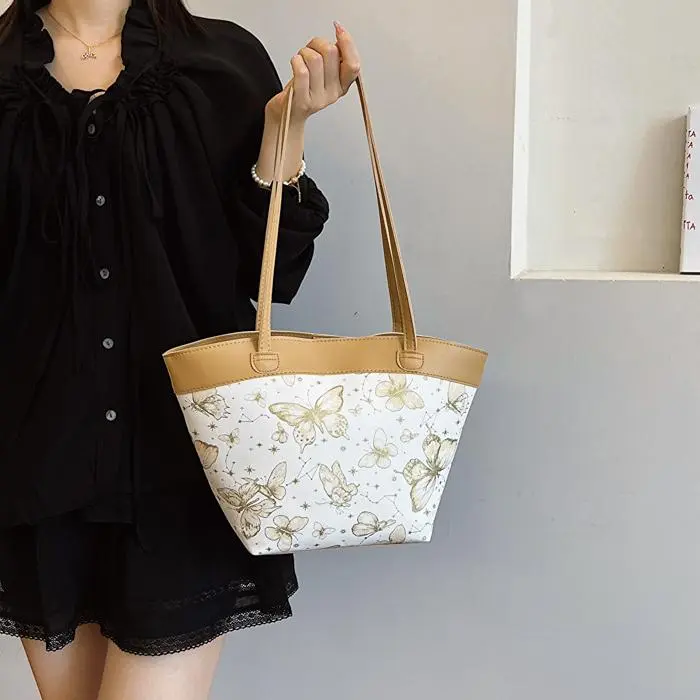 NX DOUGHNUT PU Tote Bag, Shopping Bag, Handbag, Shoulder Bag Women's Khaki/Pink/Black-2