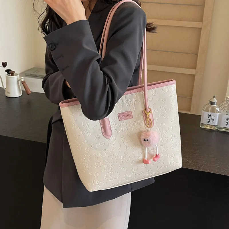 NX DOUGHNUT PU Shoulder Bag Women's Black/Khaki/Pink-37