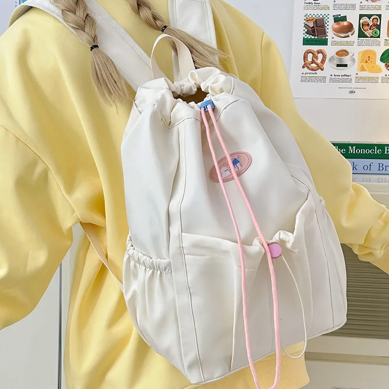 NX DOUGHNUT Nylon Drawstring Closure Backpack Women's Multicolor-7