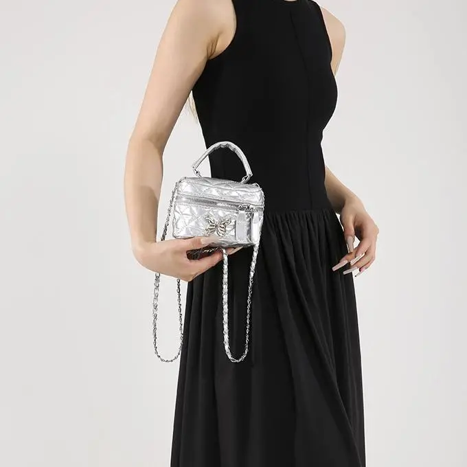 NX DOUGHNUT PU Handbag Regular Women's Black/White/Silver/Pink/Khaki-8