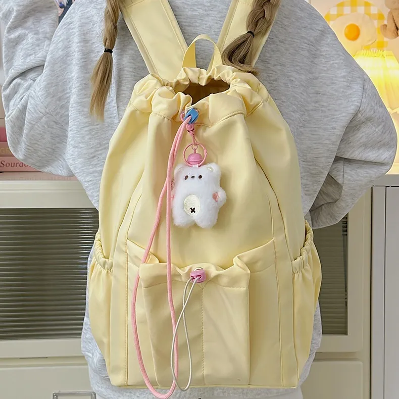 NX DOUGHNUT Nylon Drawstring Closure Backpack Women's Multicolor-2