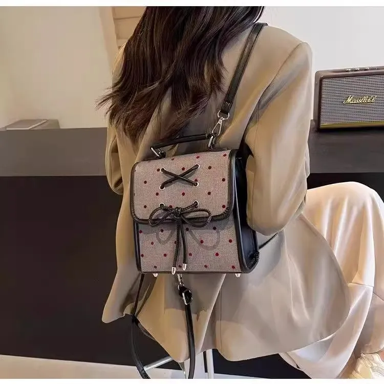 NX DOUGHNUT Fabric Backpack Women's Stars/Heart/Large Polka Dot/Polka Dot Black/Polka Dot Red-12