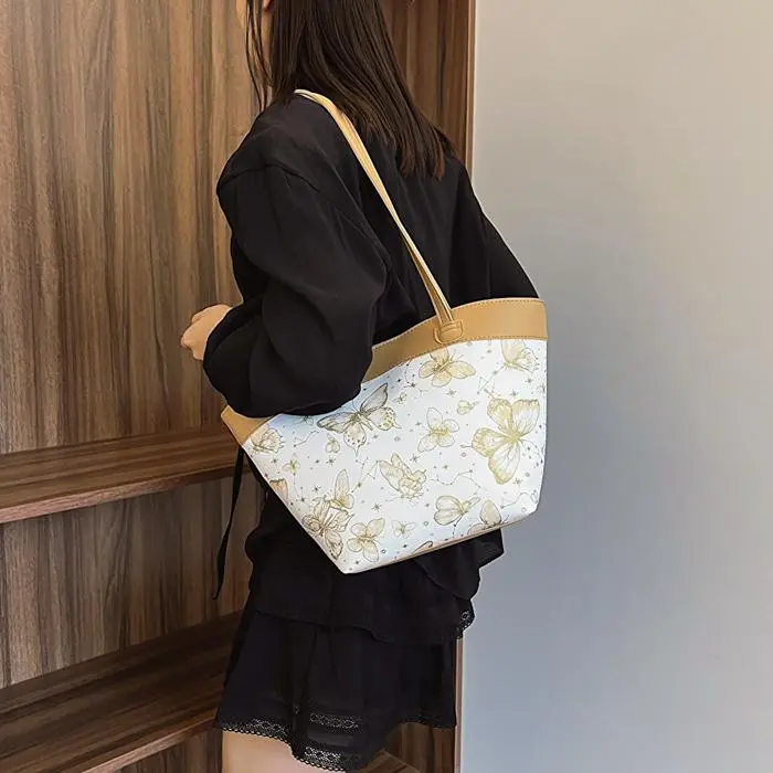 NX DOUGHNUT PU Tote Bag, Shopping Bag, Handbag, Shoulder Bag Women's Khaki/Pink/Black-18
