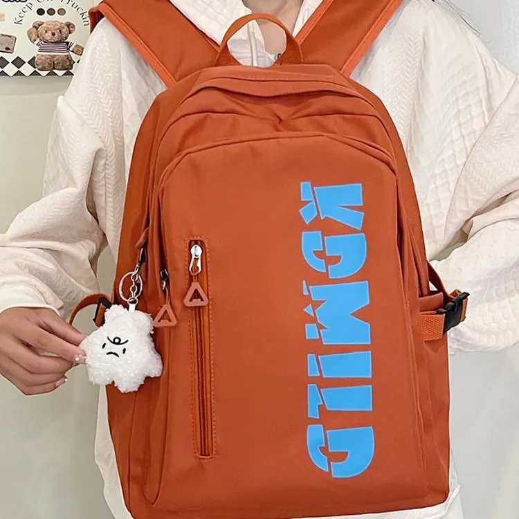 NX DOUGHNUT Nylon Fabric Backpack Regular Unisex Ecru/Orange Red/Yellow/Khaki-9