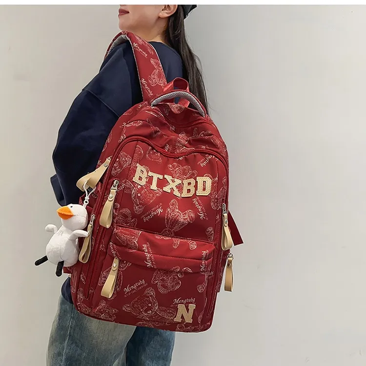 NX DOUGHNUT Nylon Large Capacity Backpack Regular Unisex Multicolor-7
