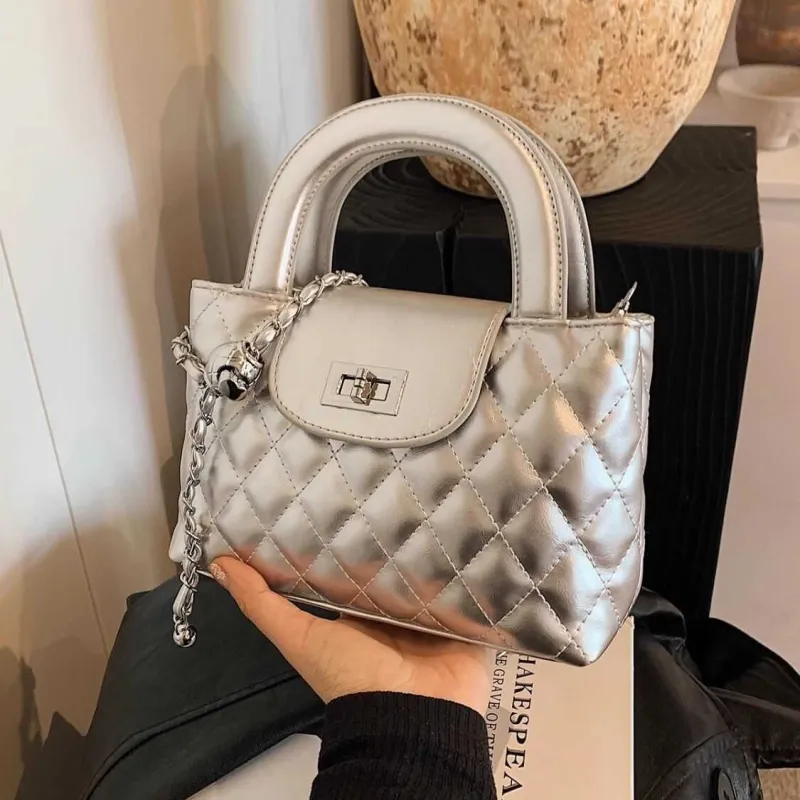 NX DOUGHNUT PU Shoulder Bag, Crossbody Bag, Handbag Women's Silver-7