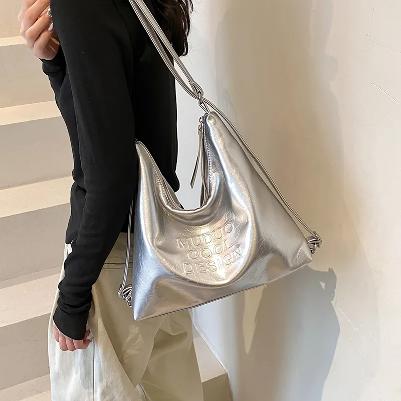 NX DOUGHNUT PU Backpack Women's White Silver Black-19