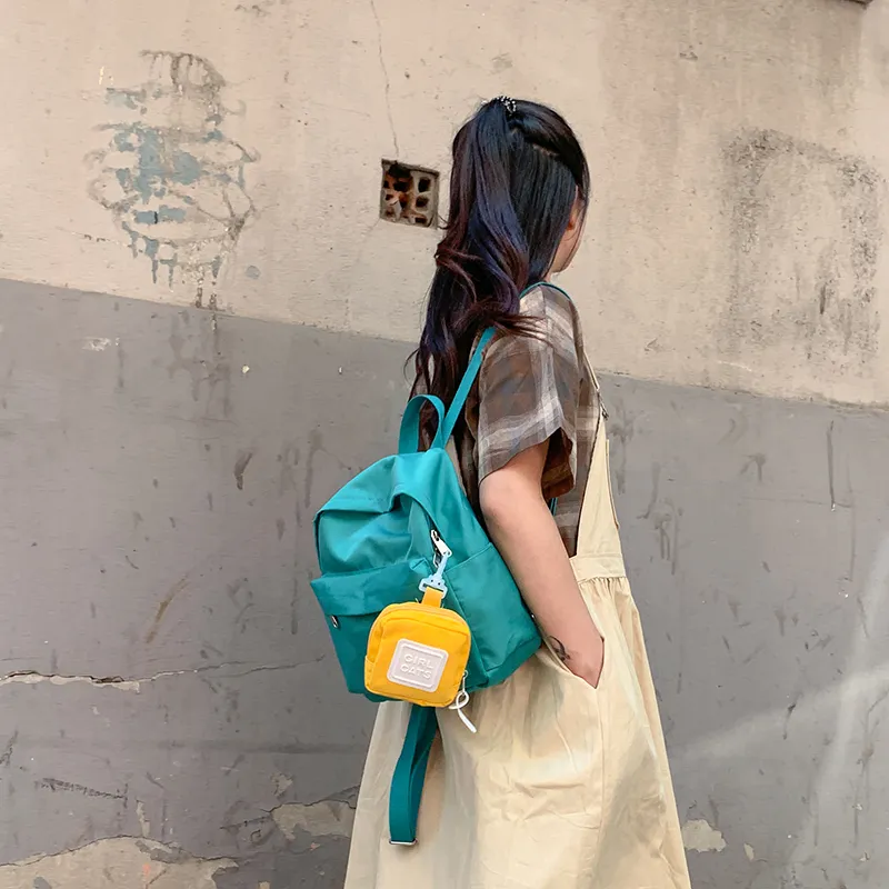 NX DOUGHNUT Nylon Backpack Unisex Black/Pink/Yellow/Orange/Green/Blue-11