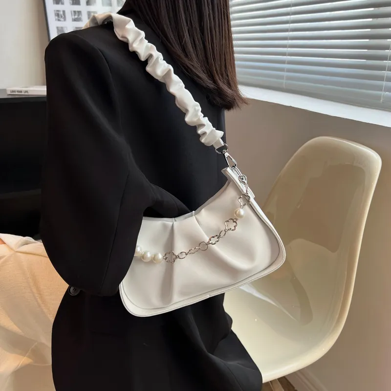 NX DOUGHNUT PU Shoulder Bag Regular Women's White/Black/Light Yellow-17