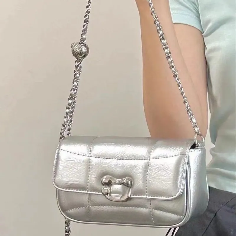 NX DOUGHNUT PU Crossbody Bag Regular Women's Silver/Black-4