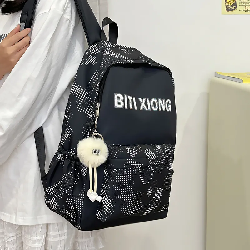 NX DOUGHNUT Nylon Backpack Unisex White/Black/Pink/Blue/Black-17