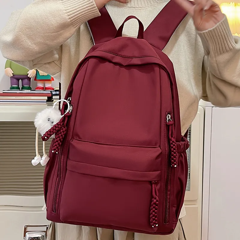 NX DOUGHNUT Nylon Backpack Regular Unisex Burgundy/White/Black/Yellow/Purple-1