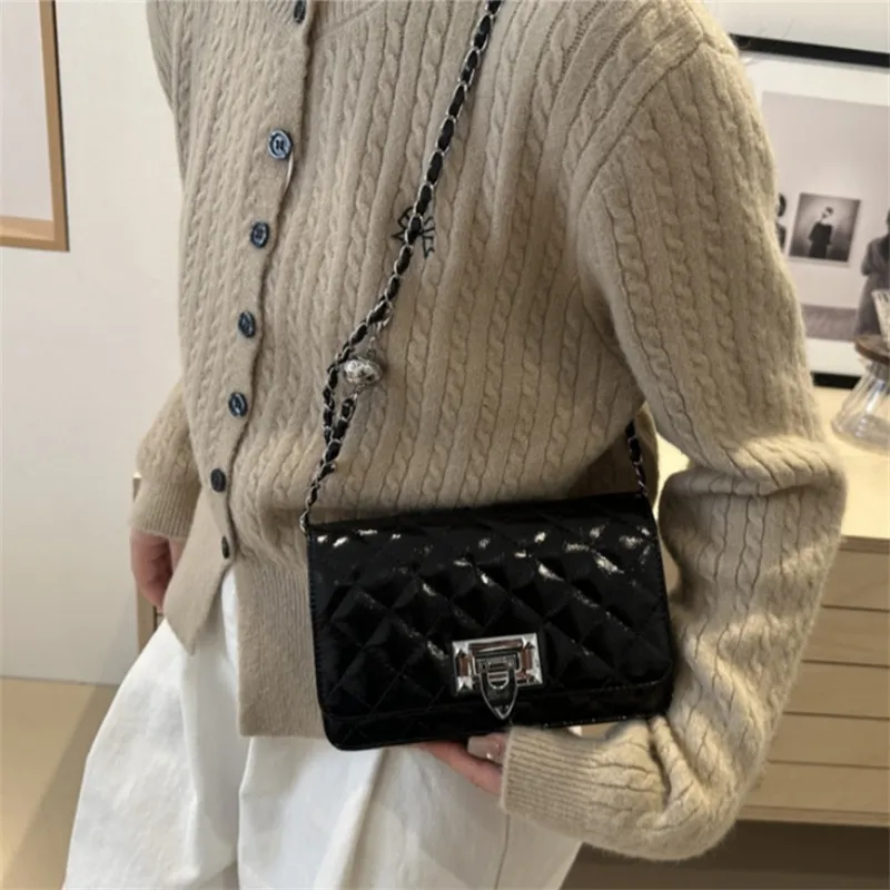 NX DOUGHNUT PU Ins Chanel Inspired Plaid Small Square Bag, Crossbody Bag, Shoulder Bag Women's Multicolor-4