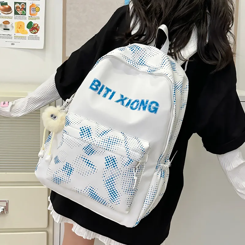 NX DOUGHNUT Nylon Backpack Unisex White/Black/Pink/Blue/Black-10
