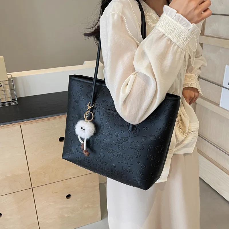 NX DOUGHNUT PU Shoulder Bag Women's Black/Khaki/Pink-64
