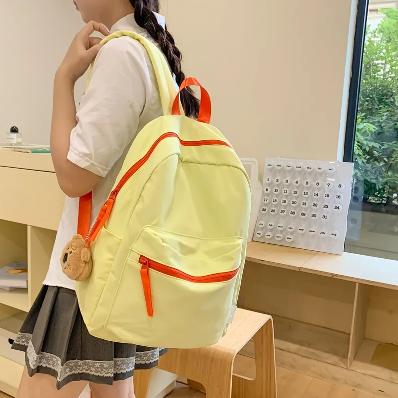 NX DOUGHNUT Nylon Backpack Unisex Custard/Cherry Blossom Pink/Mint Green/White/Purple-1