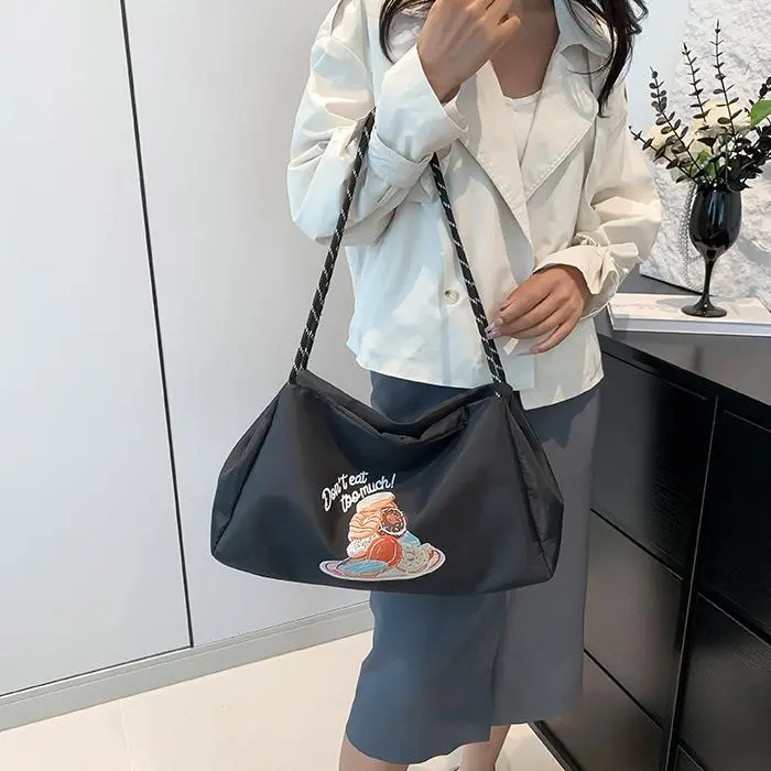 NX DOUGHNUT Fabric Shoulder Bag Regular Women's Black-10