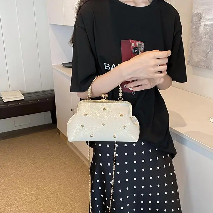 NX DOUGHNUT PU Crossbody Bag, One Shoulder Handbag Women's White/Black/Pink-3