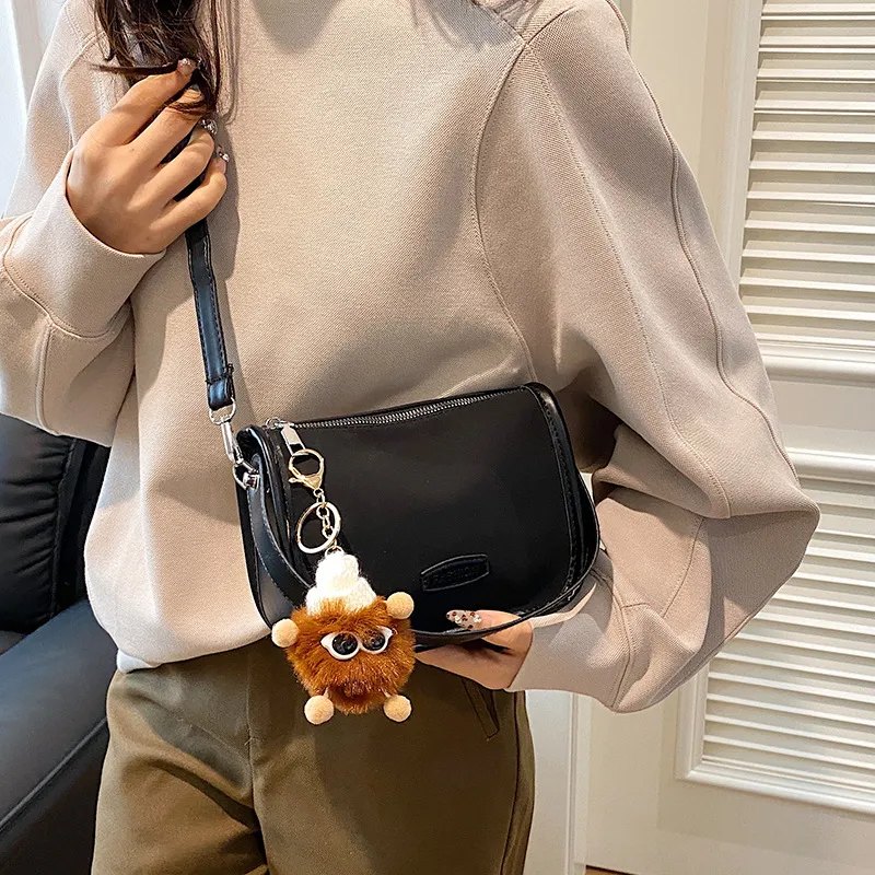 NX DOUGHNUT PU Shoulder Bag Crossbody Bag Women's Brown Khaki Leopard Print Black Leopard Print-3