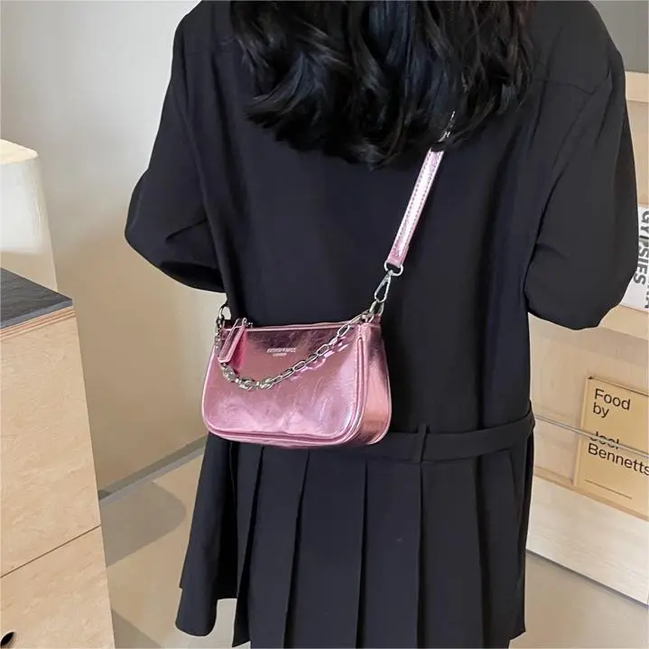 NX DOUGHNUT PU Handbag, Shoulder Bag Women's Silver, Dazzling Color, Silver, Black, Pink, Gold-41