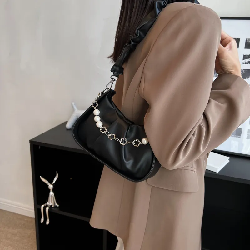 NX DOUGHNUT PU Shoulder Bag Regular Women's White/Black/Light Yellow-20