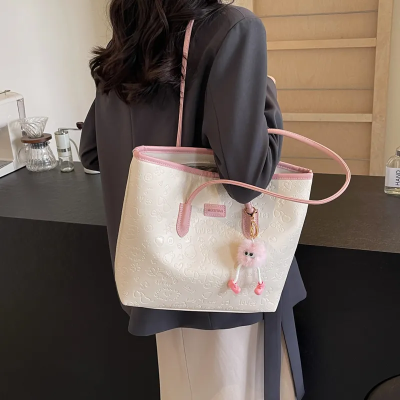 NX DOUGHNUT PU Shoulder Bag Women's Black/Khaki/Pink-39