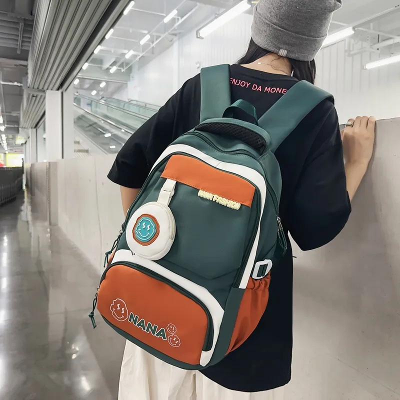 NX DOUGHNUT Nylon Backpack Unisex Gray/Black/Orange/Khaki/Light Green/Jasper-9