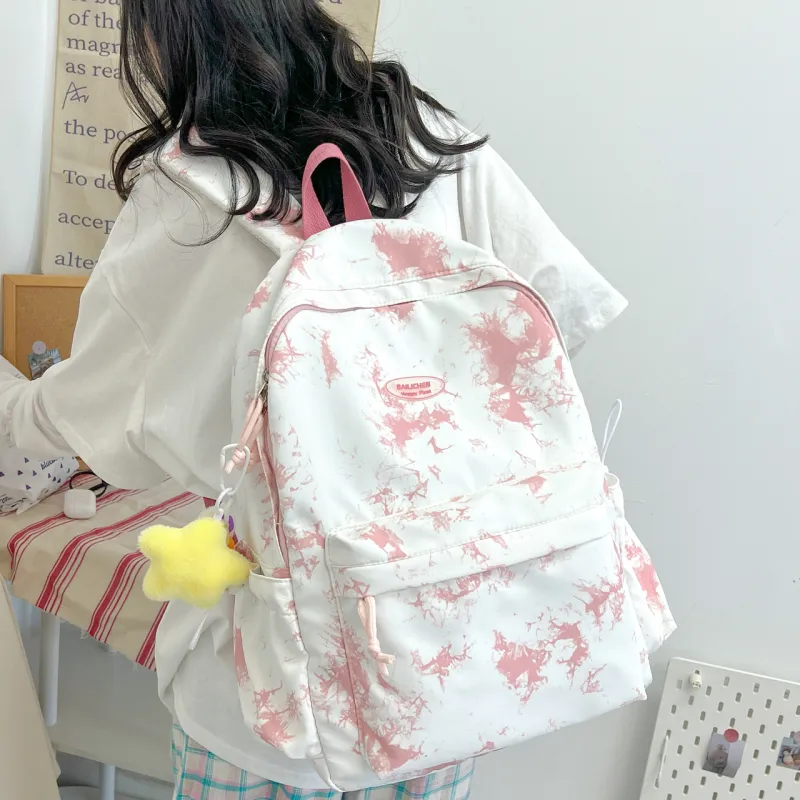 NX DOUGHNUT Nylon Backpack Unisex Black/Pink/Violet/Khaki/Sky Blue-3